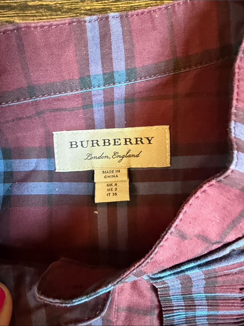 Burberry Plaid Print Mini Dress Size 2 - Picture 2 of 4